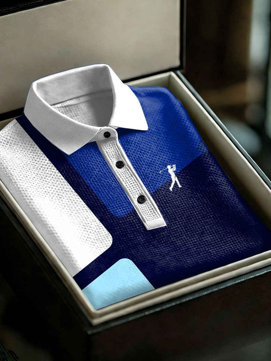 Men's Vintage Business Style Printed Casual Polo Shirt