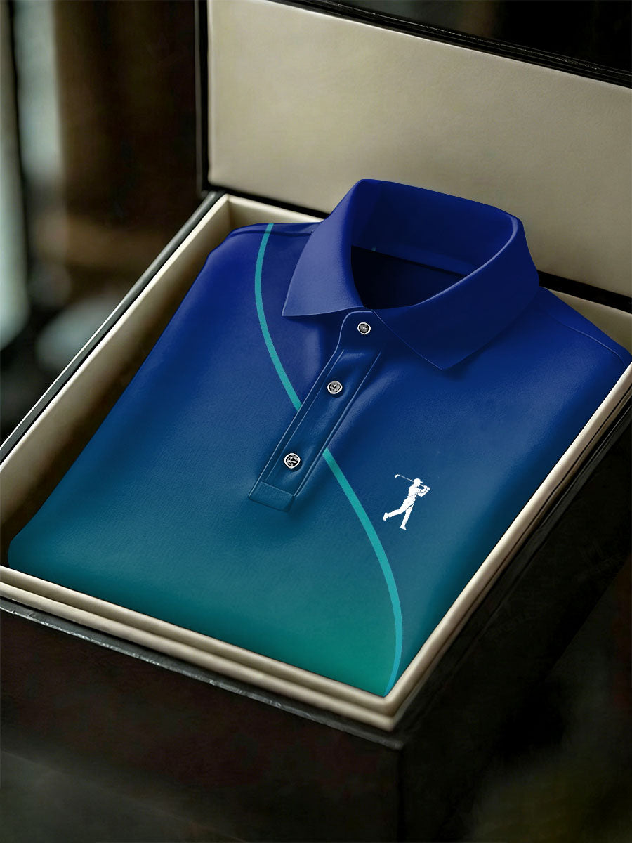 Men's Vintage Business Style Printed Casual Polo Shirt