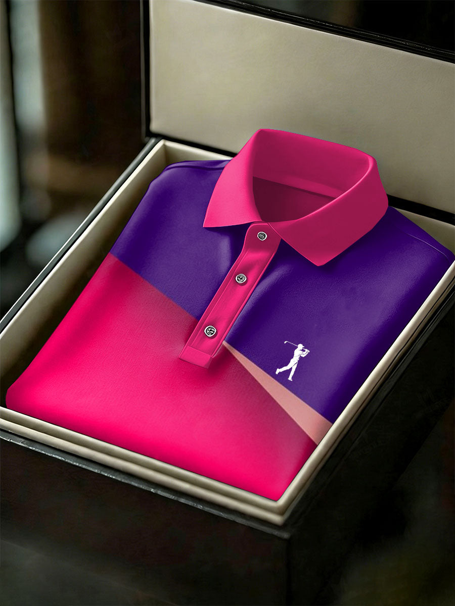 Men's Vintage Business Style Printed Casual Polo Shirt