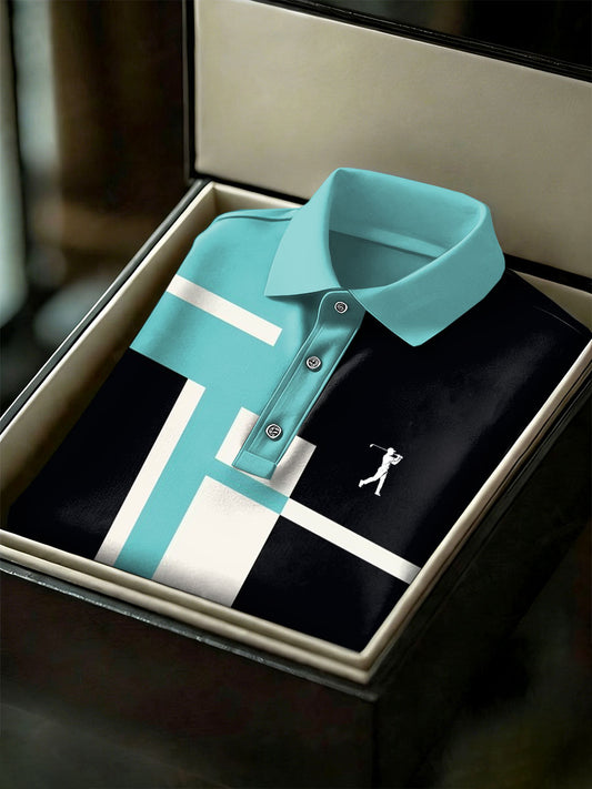 Men's Vintage Business Style Printed Casual Polo Shirt