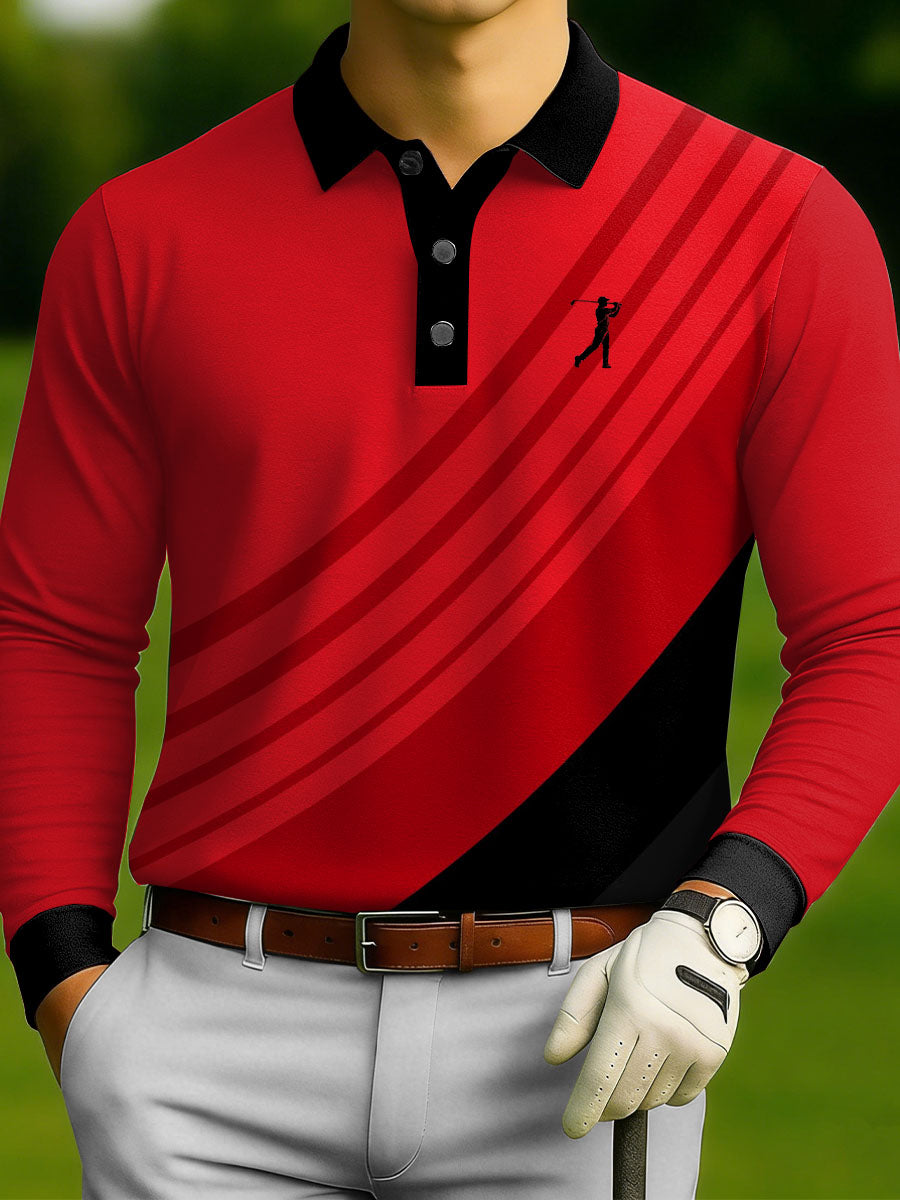 Men's Vintage Business Style Printed Casual Polo Shirt