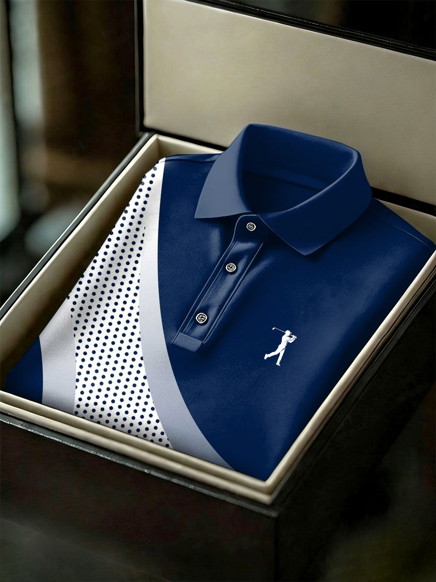 Men's Vintage Business Style Printed Casual Polo Shirt