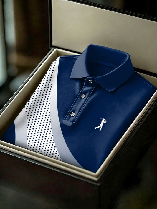 Men's Vintage Business Style Printed Casual Polo Shirt