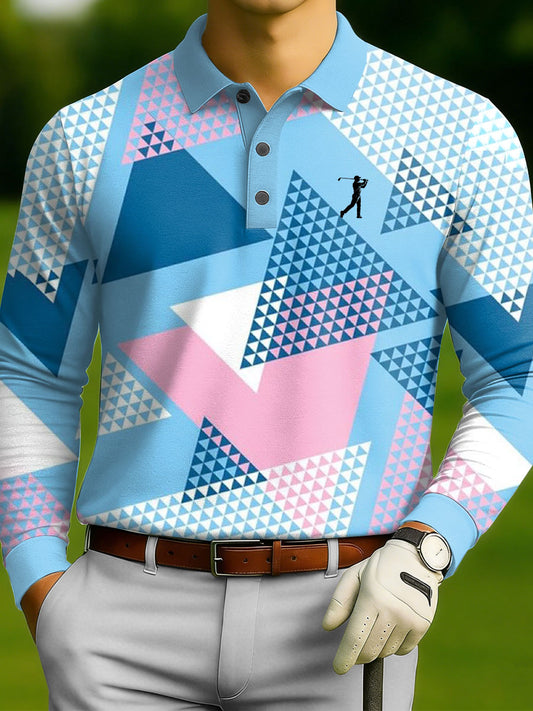 Men's Vintage Business Style Printed Casual Polo Shirt