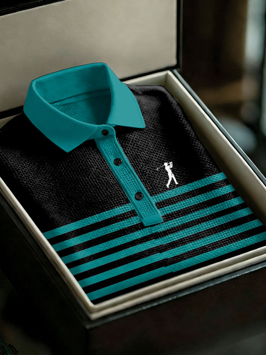 Men's Vintage Business Style Printed Casual Polo Shirt