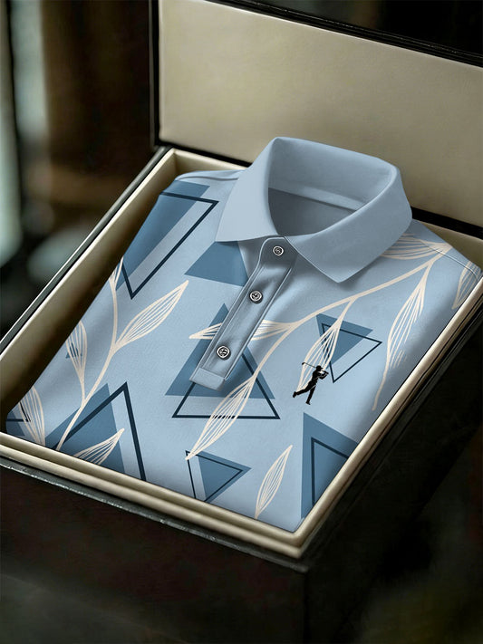 Men's Vintage Business Style Printed Casual Polo Shirt