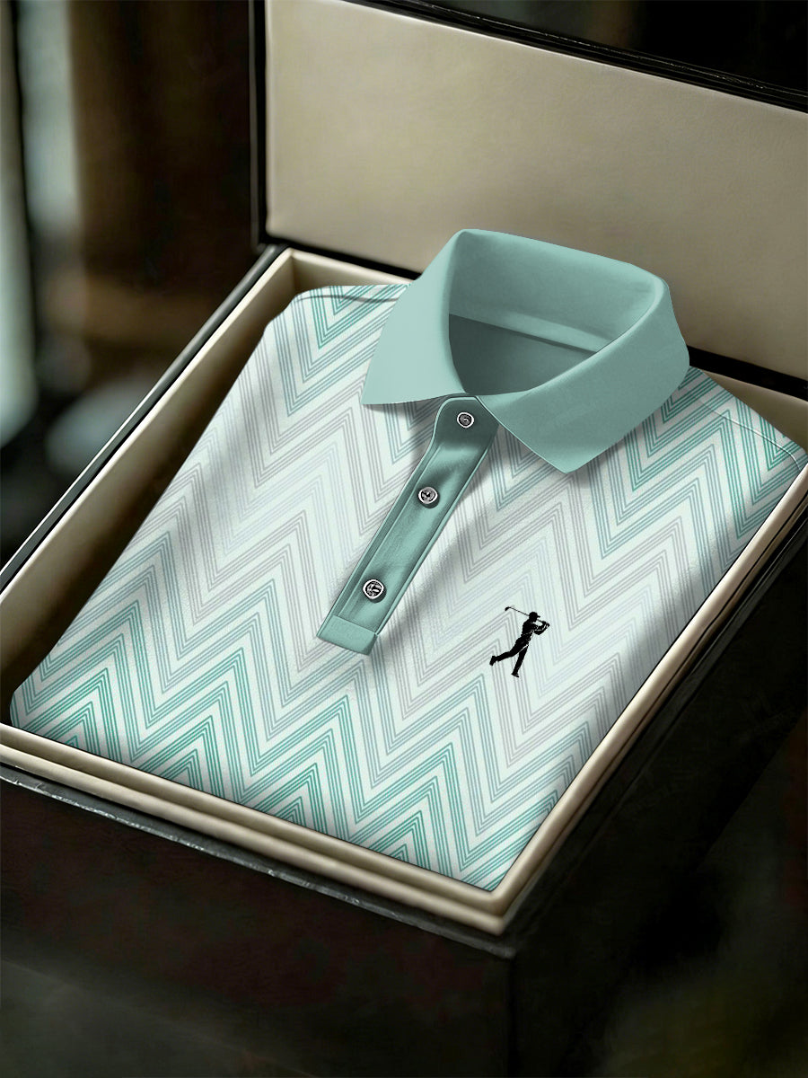 Men's Vintage Business Style Printed Casual Polo Shirt