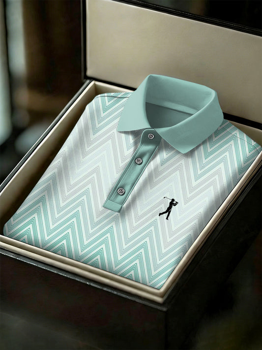 Men's Vintage Business Style Printed Casual Polo Shirt