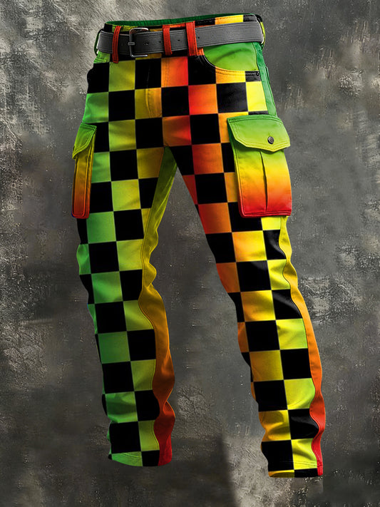 Men's Reggae Print Retro Art Casual Workwear Trousers