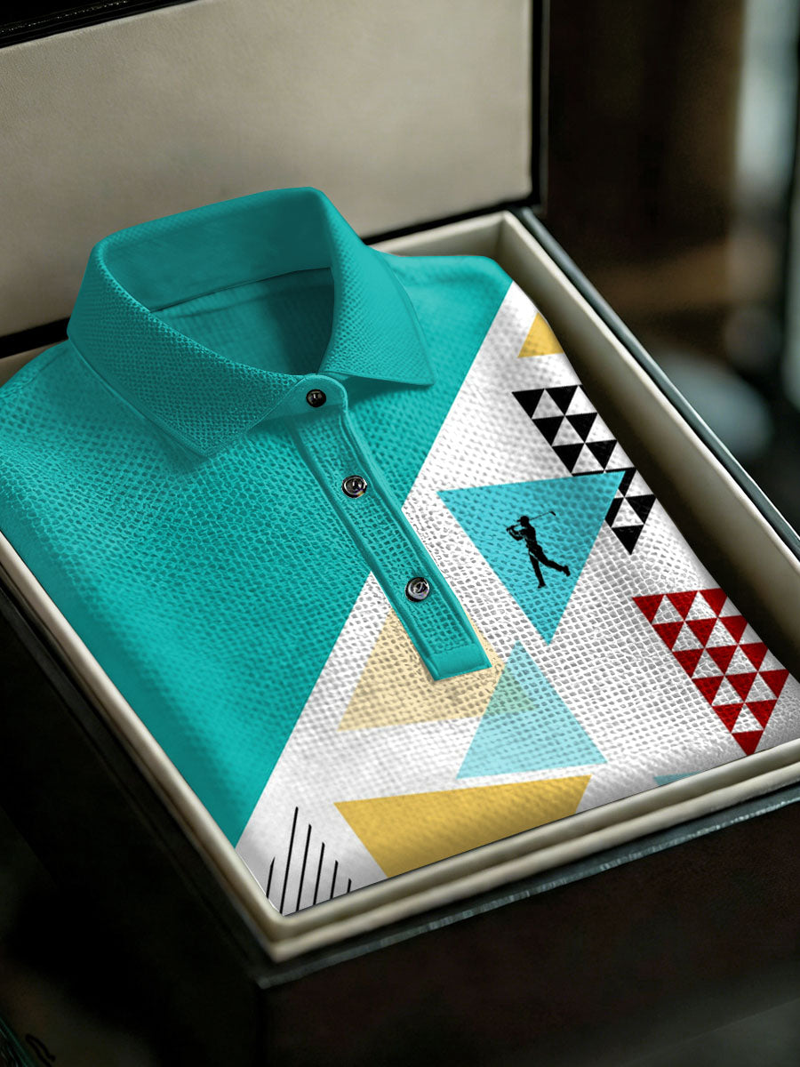 Men's Vintage Business Style Printed Casual Polo Shirt