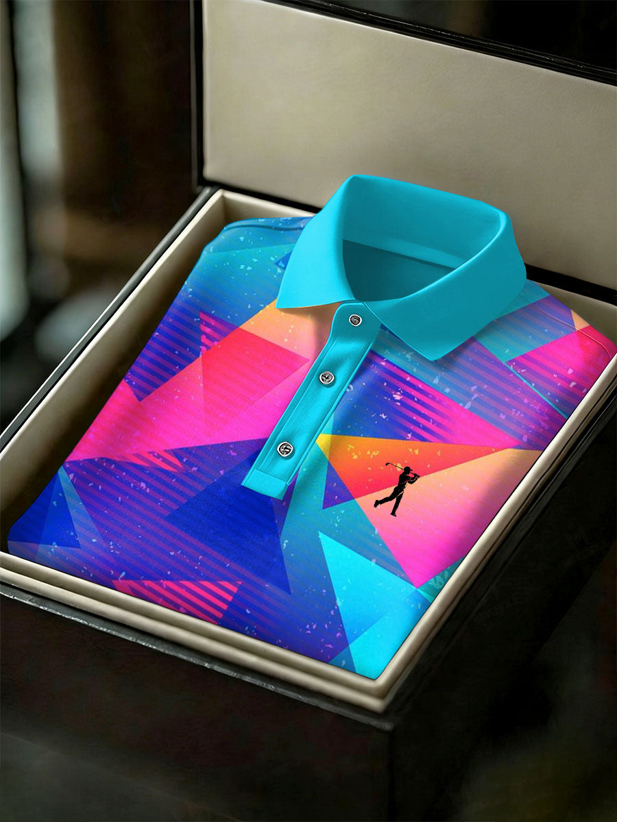 Men's Vintage Business Style Printed Casual Polo Shirt