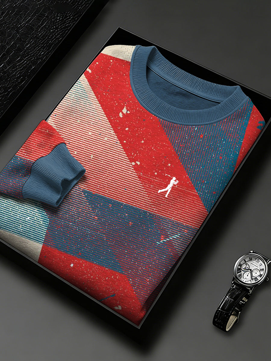 Men's Vintage Business Style Printed Casual Sweatshirt