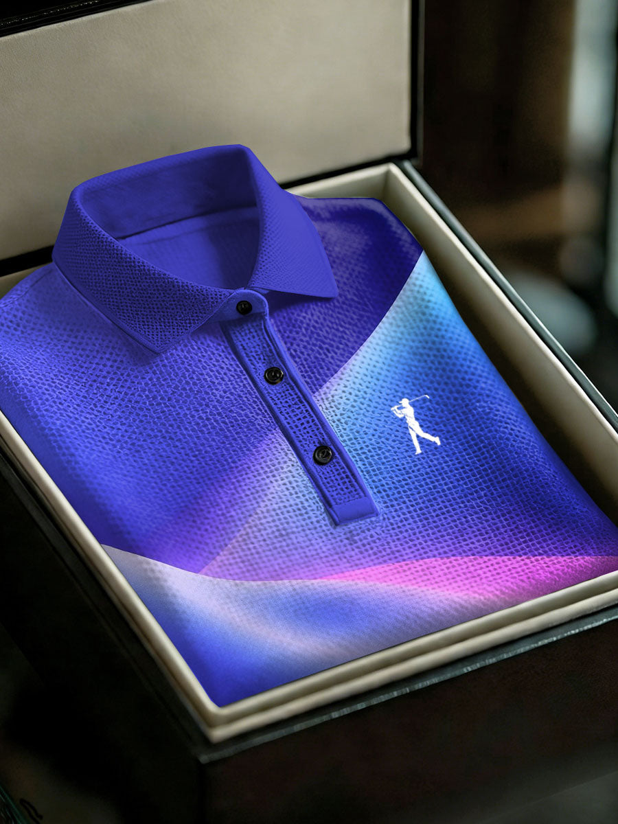 Men's Vintage Business Style Printed Casual Polo Shirt