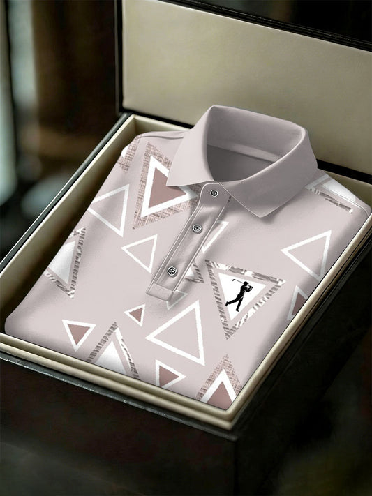 Men's Vintage Business Style Printed Casual Polo Shirt