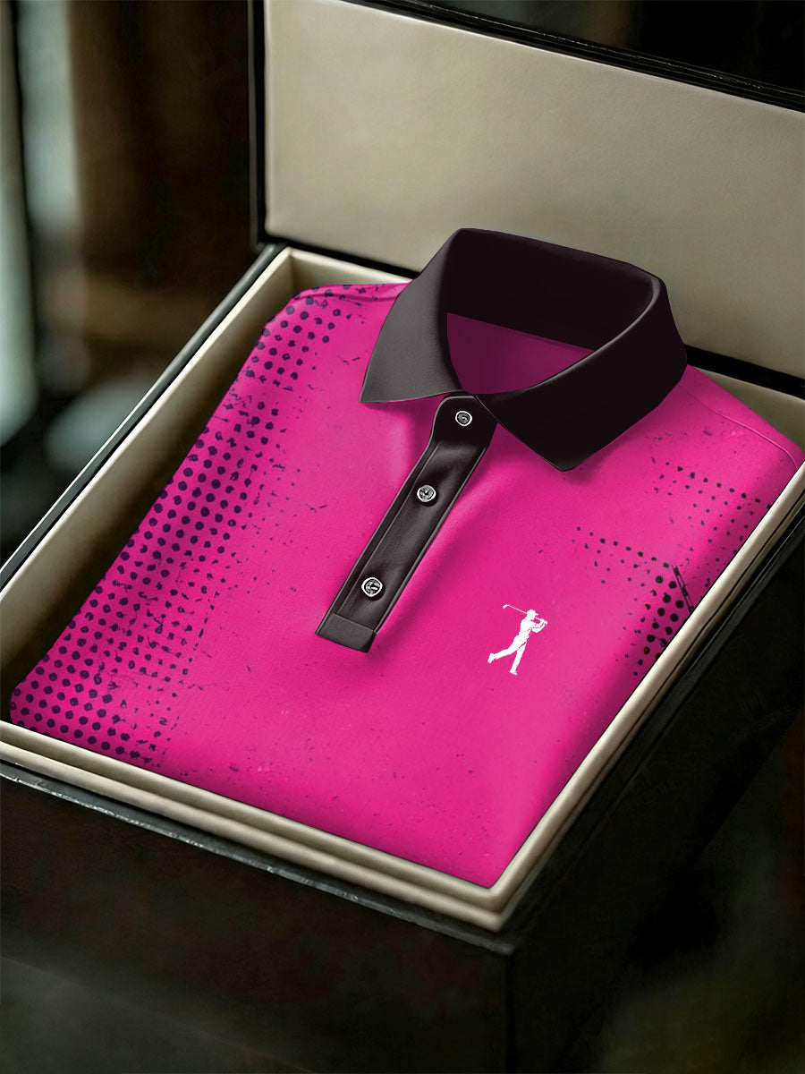 Men's Vintage Business Style Printed Casual Polo Shirt