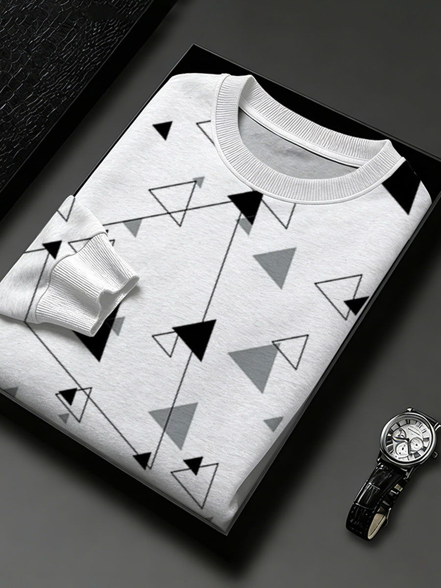Men's Vintage Business Style Printed Casual Sweatshirt