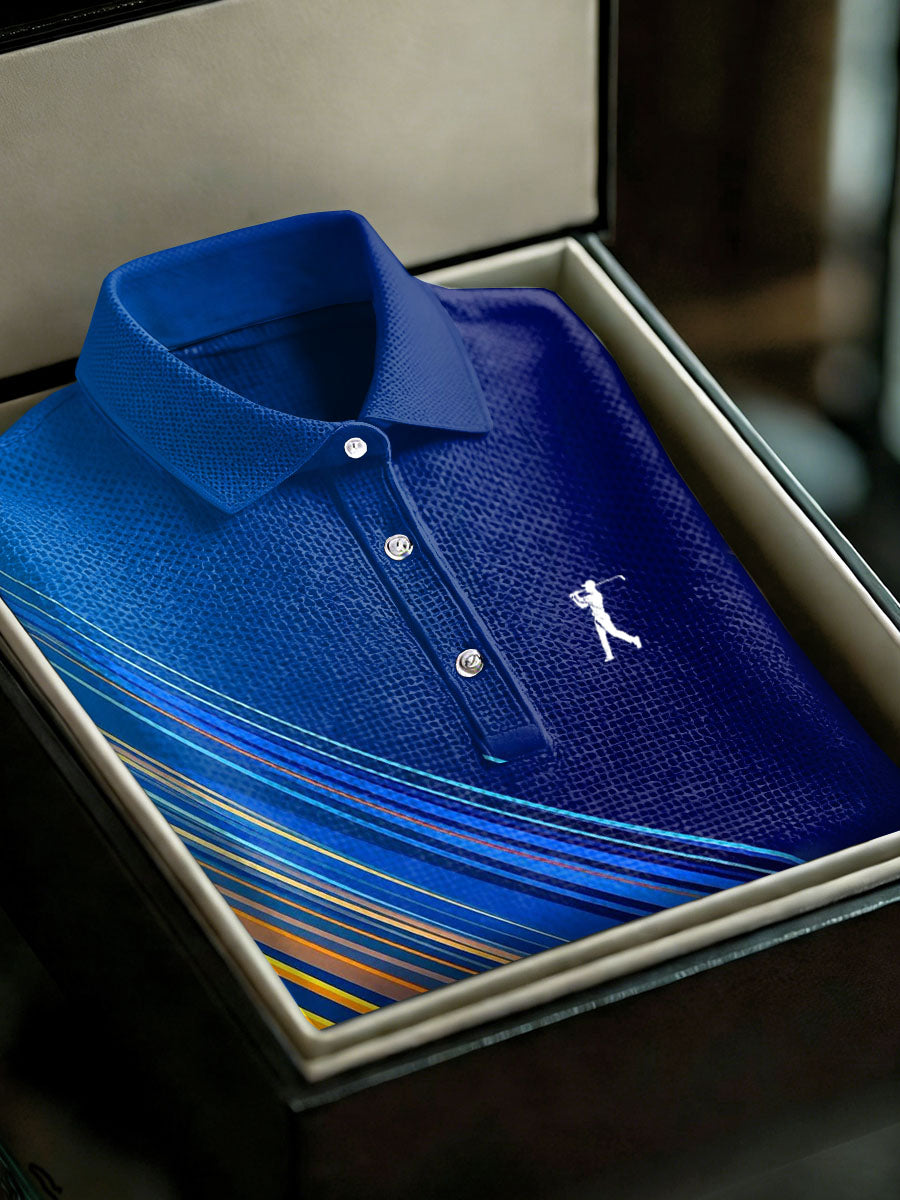 Men's Vintage Business Style Printed Casual Polo Shirt