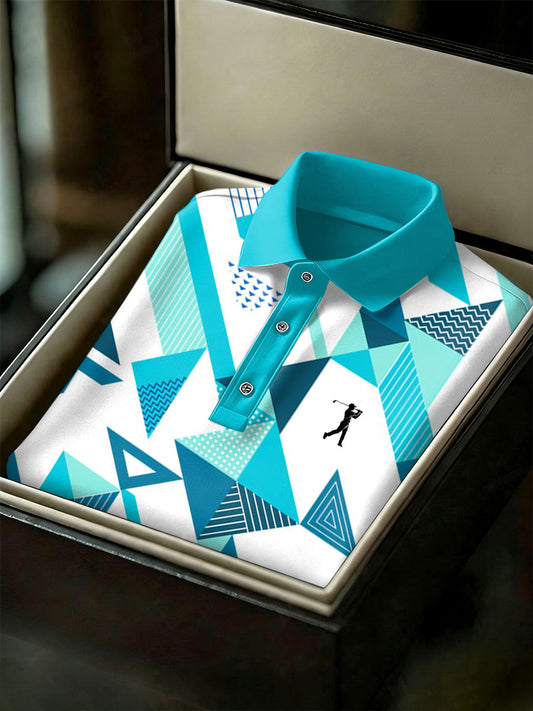 Men's Vintage Business Style Printed Casual Polo Shirt