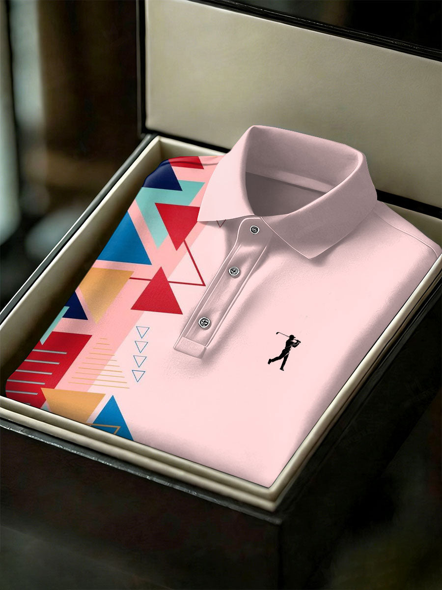 Men's Vintage Business Style Printed Casual Polo Shirt