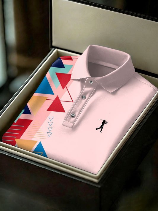 Men's Vintage Business Style Printed Casual Polo Shirt