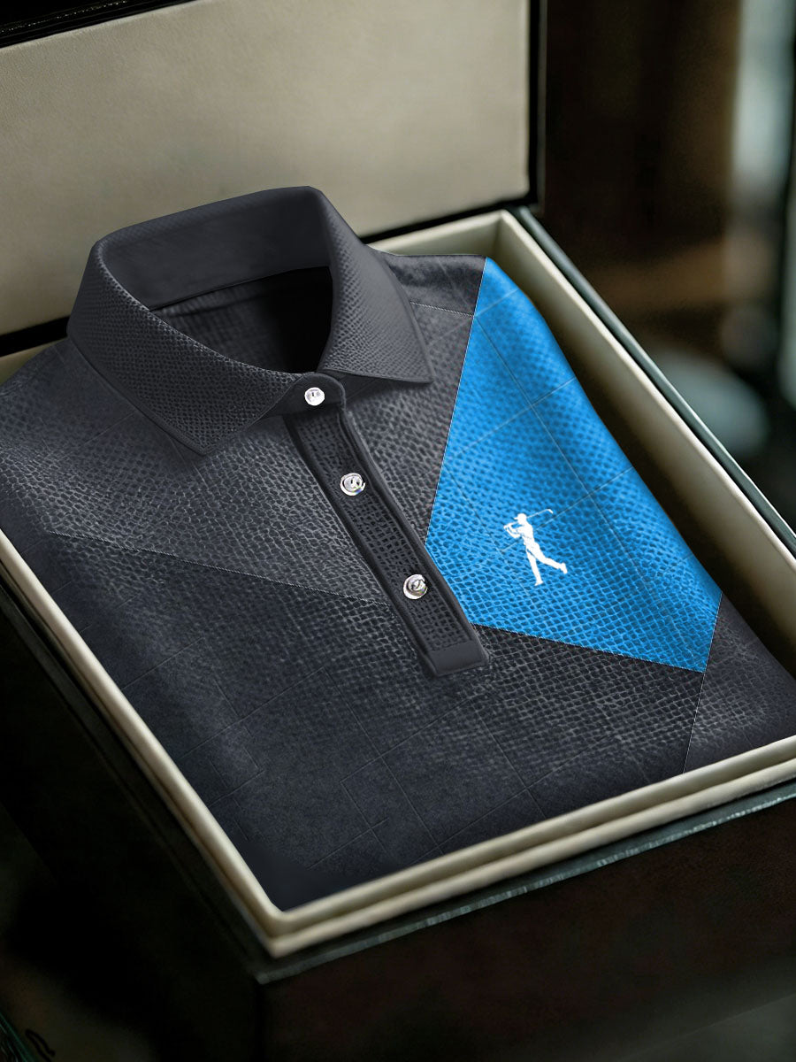 Men's Vintage Business Style Printed Casual Polo Shirt