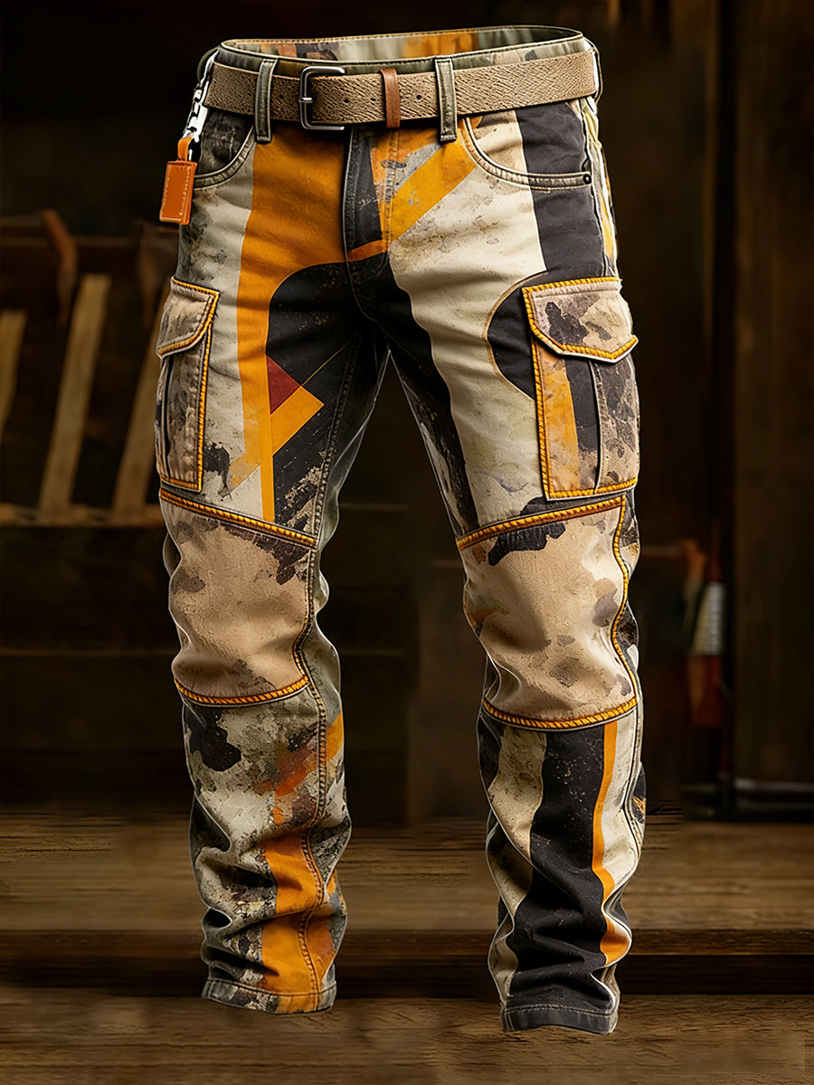 Men's Retro Business Style Casual Work Trousers