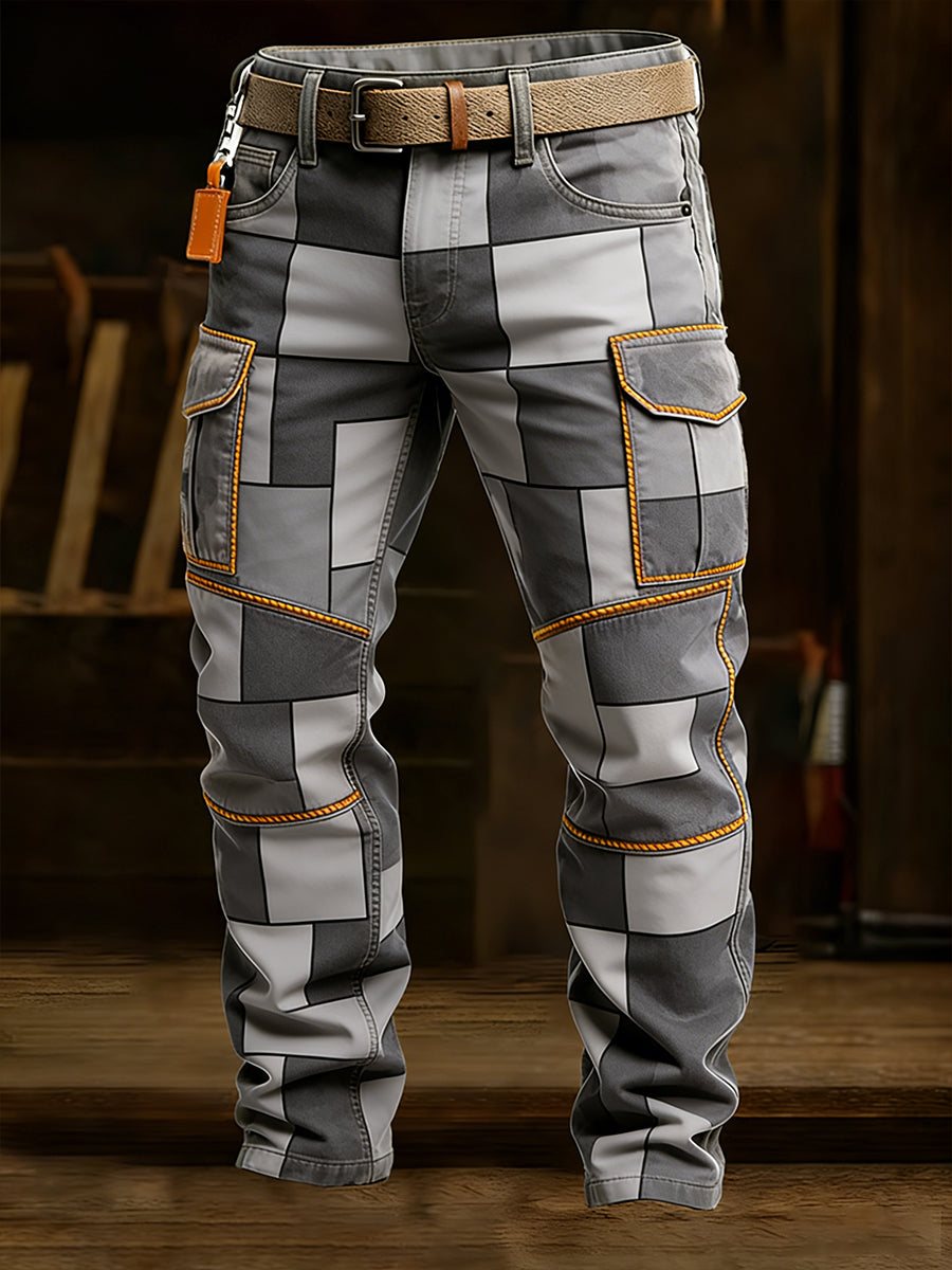 Men's Retro Business Style Casual Work Trousers