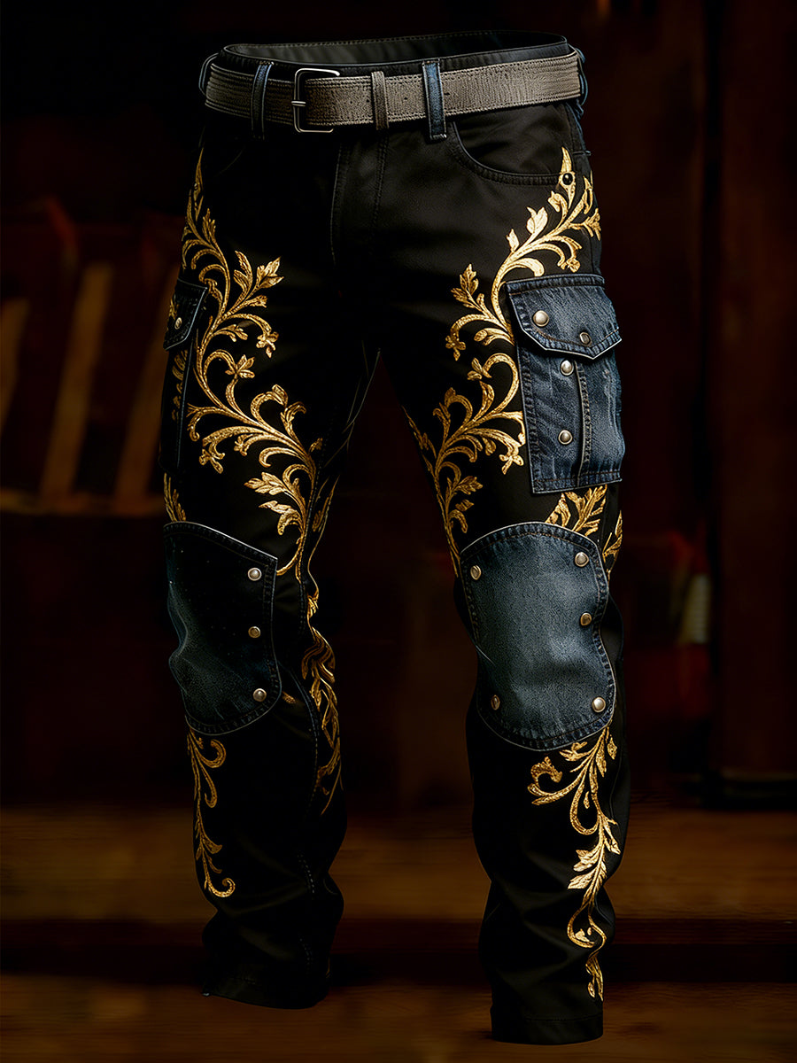 Men's Retro Business Style Casual Work Trousers