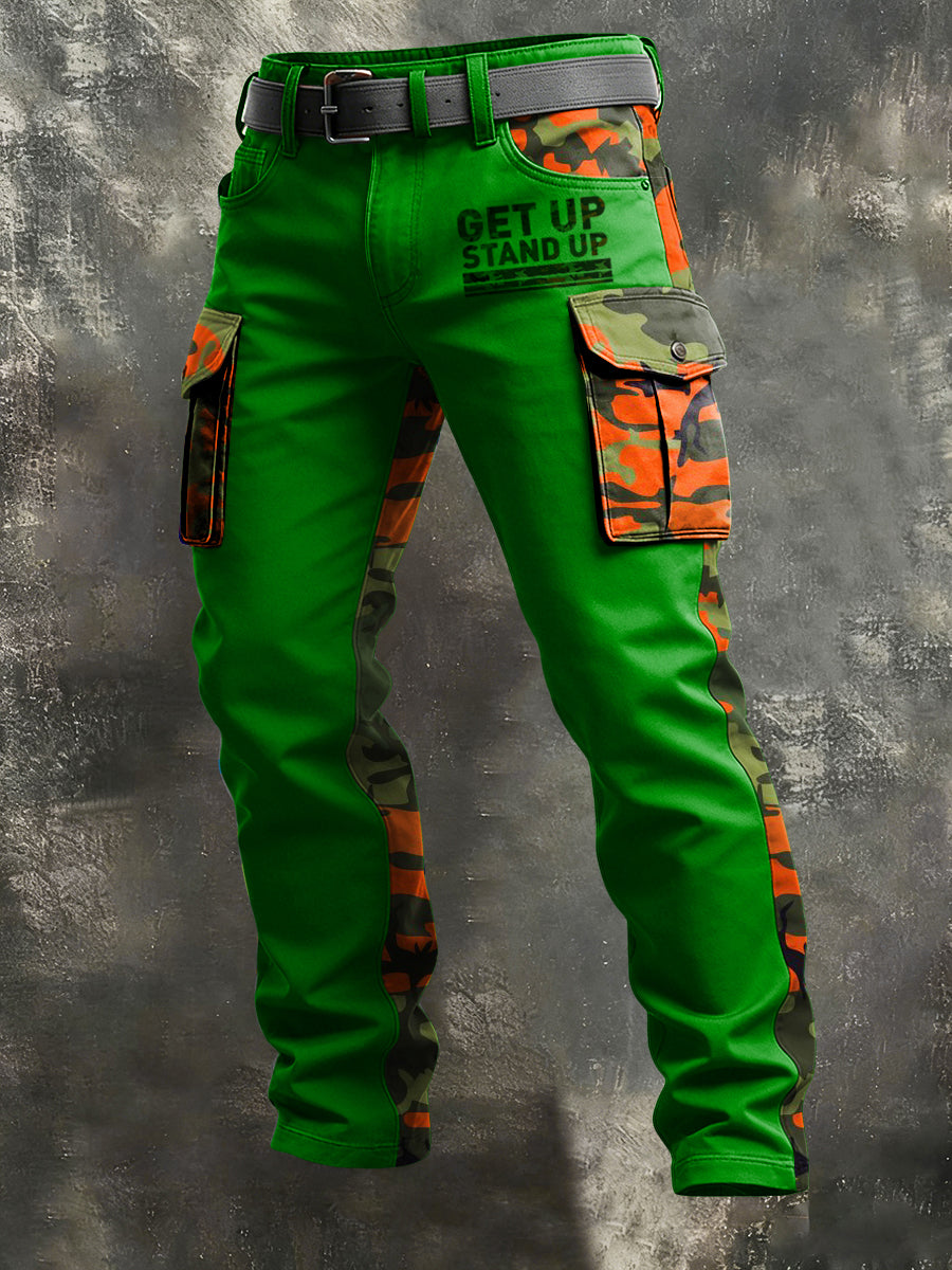 Men's Reggae Print Retro Art Casual Workwear Trousers