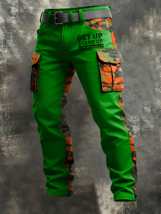 Men's Reggae Print Retro Art Casual Workwear Trousers