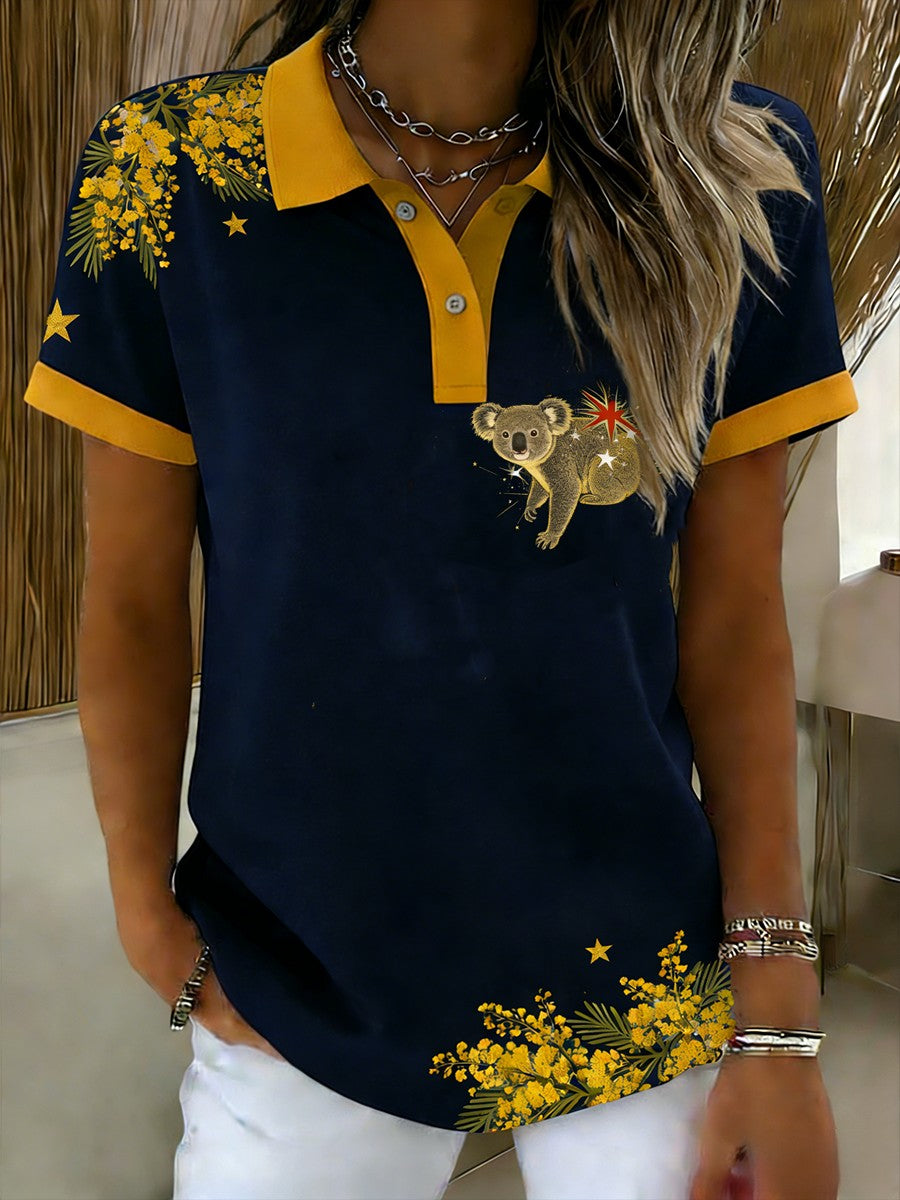 Women's Vintage Australian Holiday Casual Short-Sleeve Polo Shirt