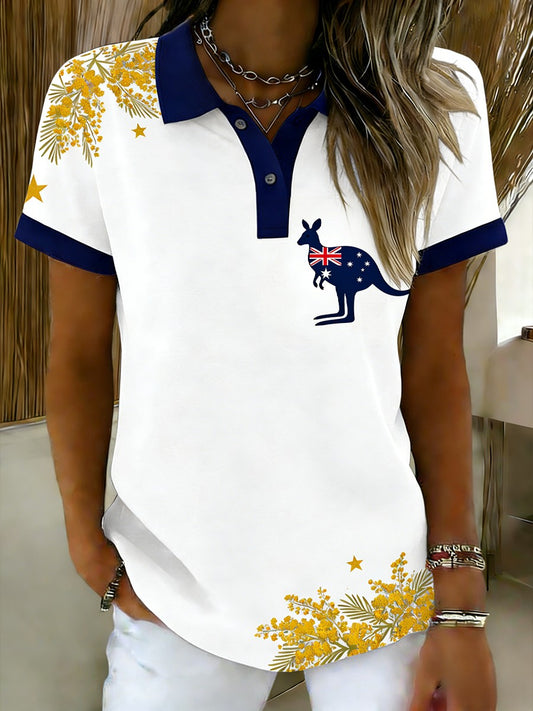 Women's Vintage Australian Holiday Casual Short-Sleeve Polo Shirt