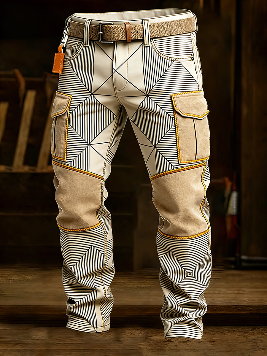 Men's Retro Business Style Casual Work Trousers