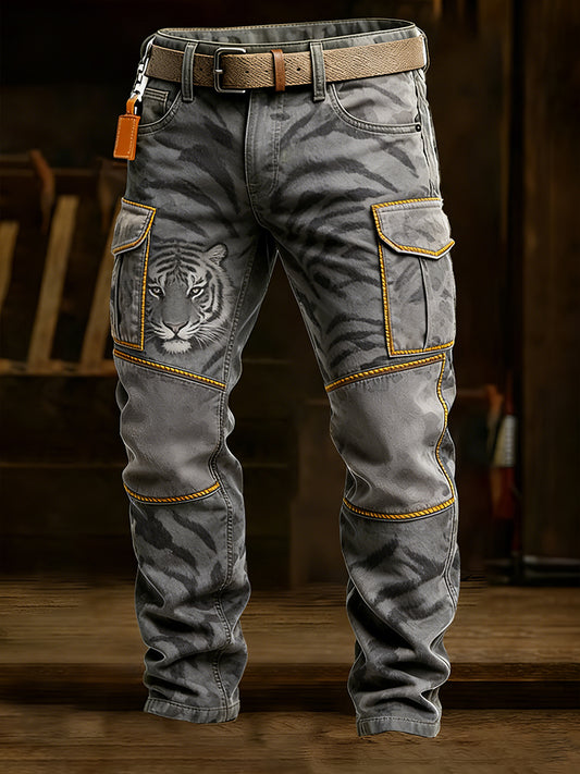 Men's Retro Business Style Casual Work Trousers