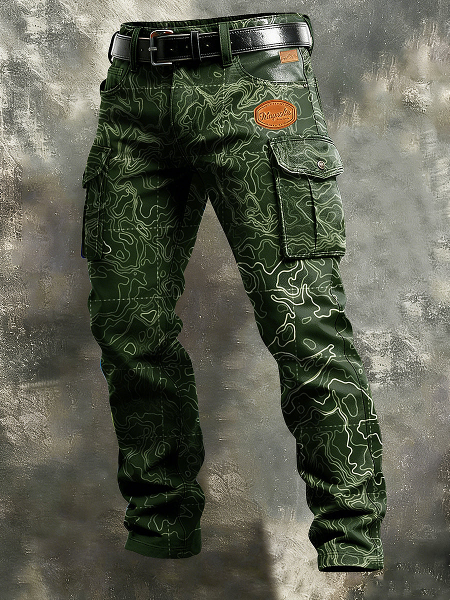 Men's Business-Style Print Retro Art Casual Workwear Trousers
