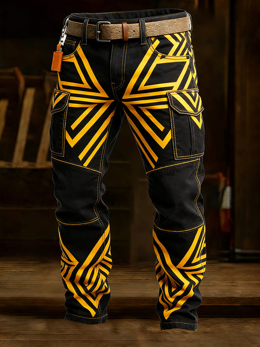 Men's Retro Business Style Casual Work Trousers