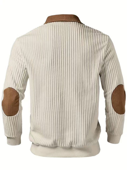 Men's Warm Colorblock Casual Zipper Pullover