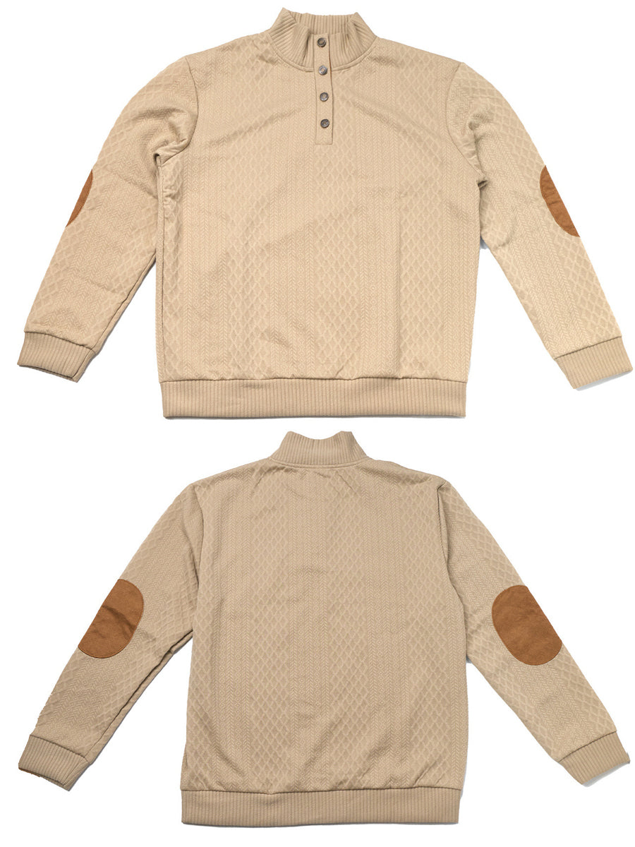 Men's Warm Knit Jacquard Casual Buttons Pullover