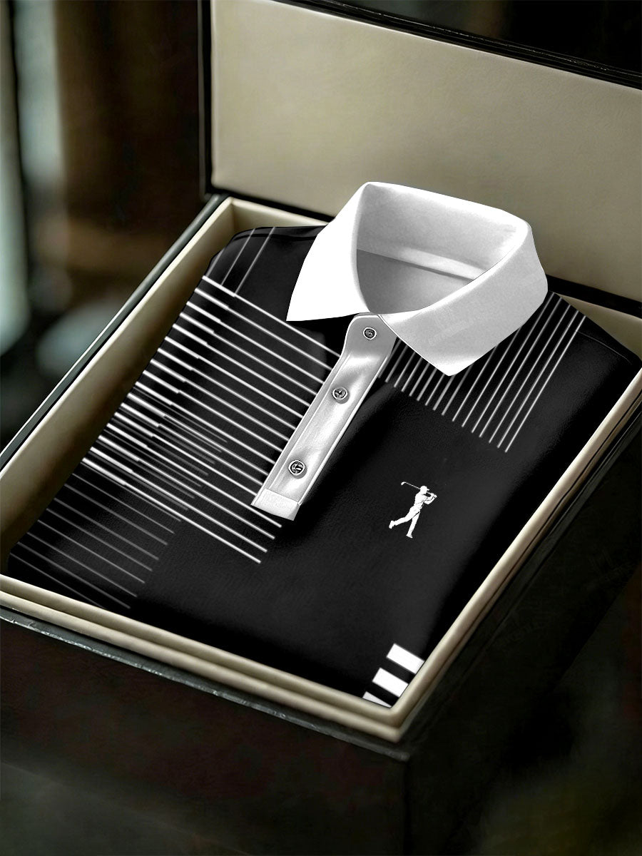 Men's Vintage Business Style Printed Casual Polo Shirt