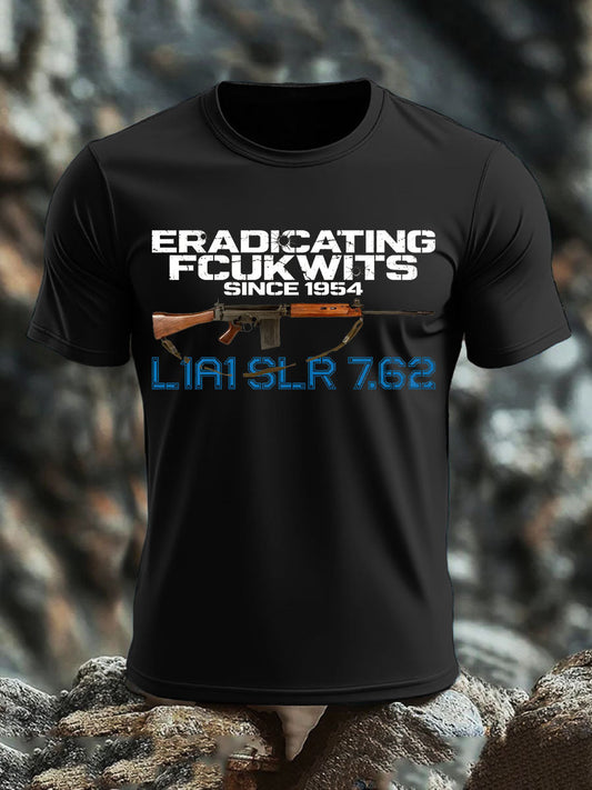 Men's SLR Gun L1AL 7.62 Printed imitation cotton short-sleeved T-shirt