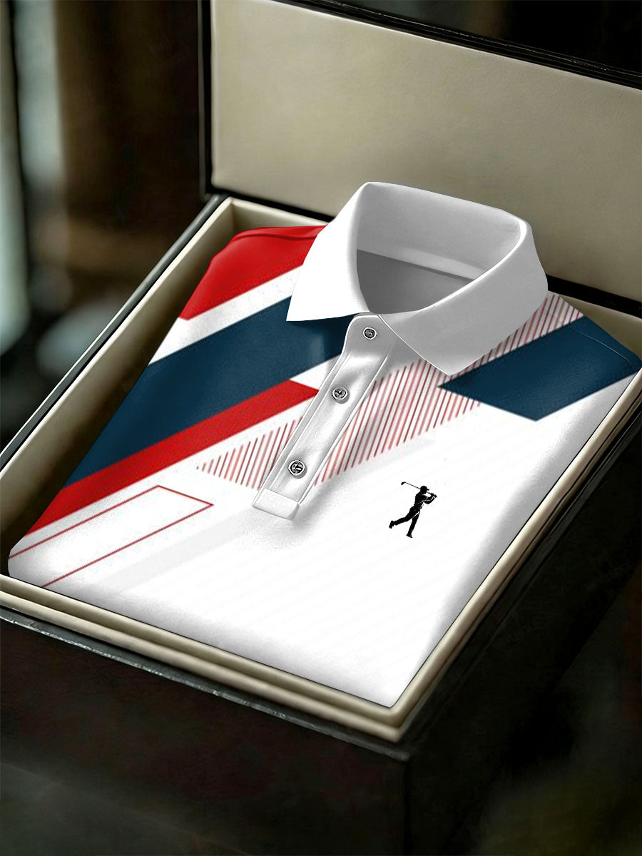 Men's Vintage Business Style Printed Casual Polo Shirt