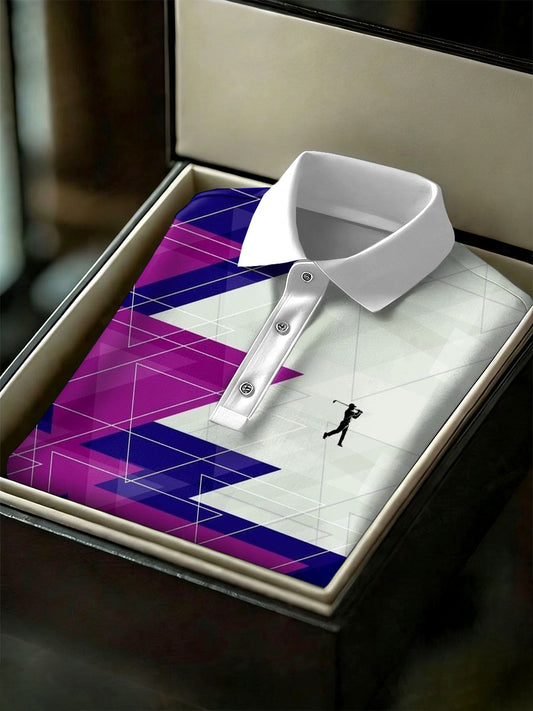 Men's Vintage Business Style Printed Casual Polo Shirt