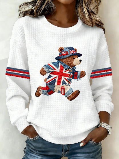Women's British Style Printed Sweatshirt