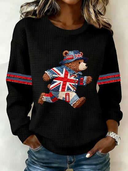 Women's British Style Printed Sweatshirt