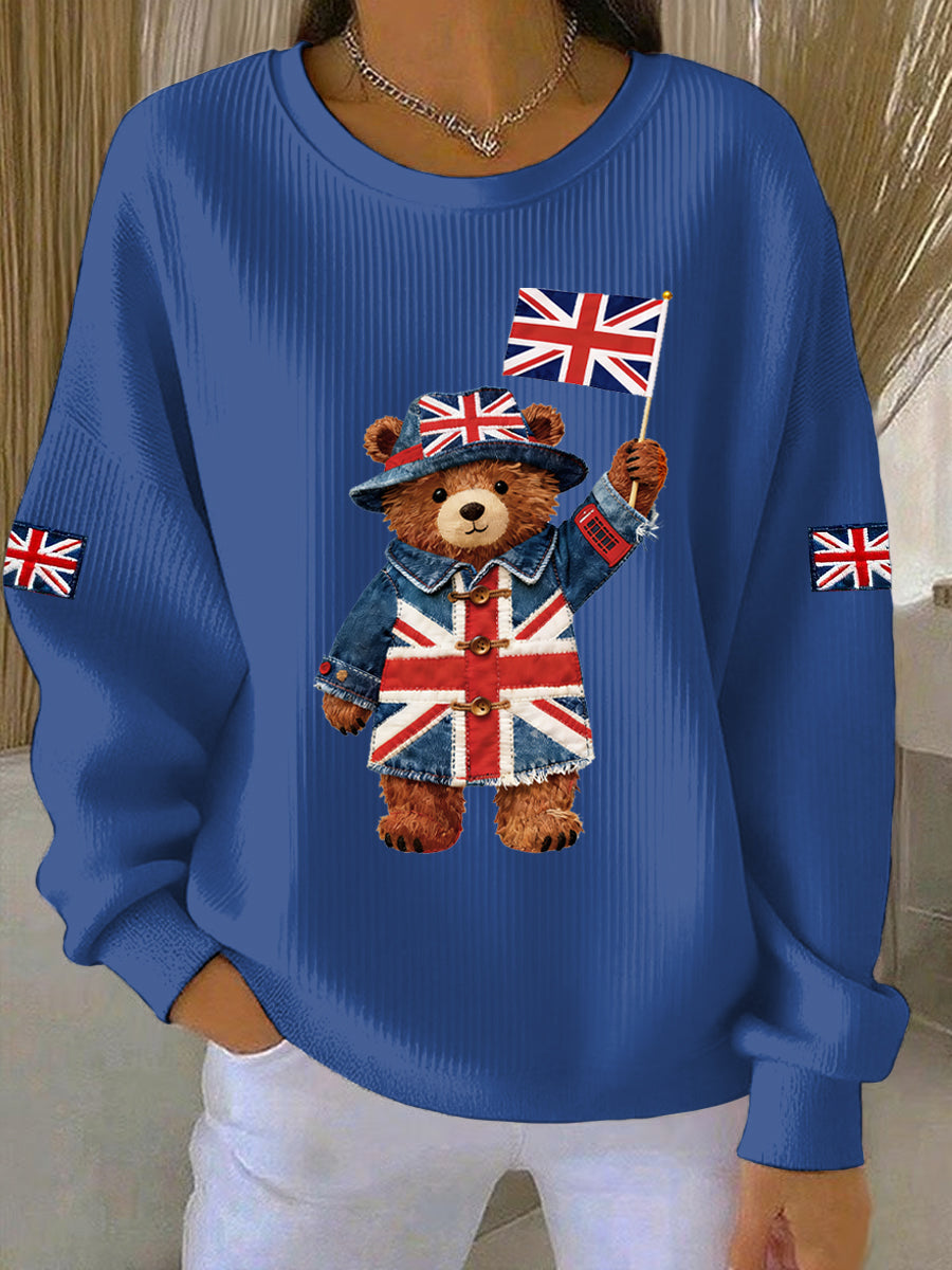 Women's British Style Print Casual Sweatshirt