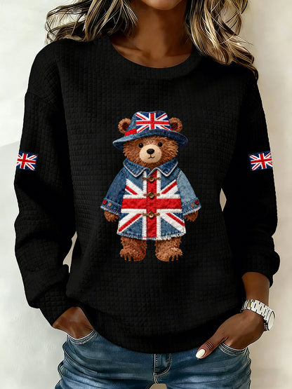 Women's British Style Printed Sweatshirt