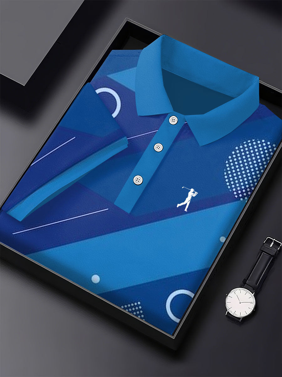 Men's Vintage Business Style Printed Casual Polo Shirt