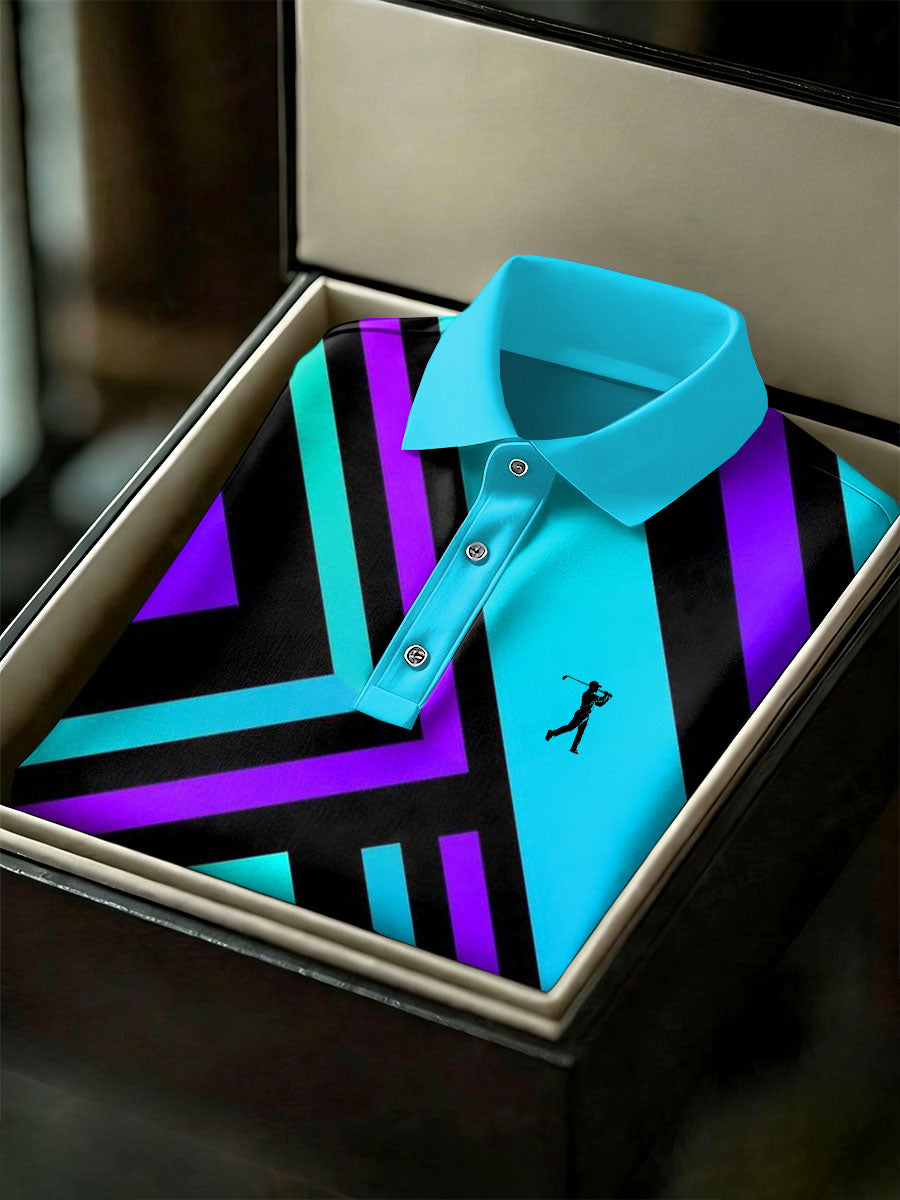 Men's Vintage Business Style Printed Casual Polo Shirt