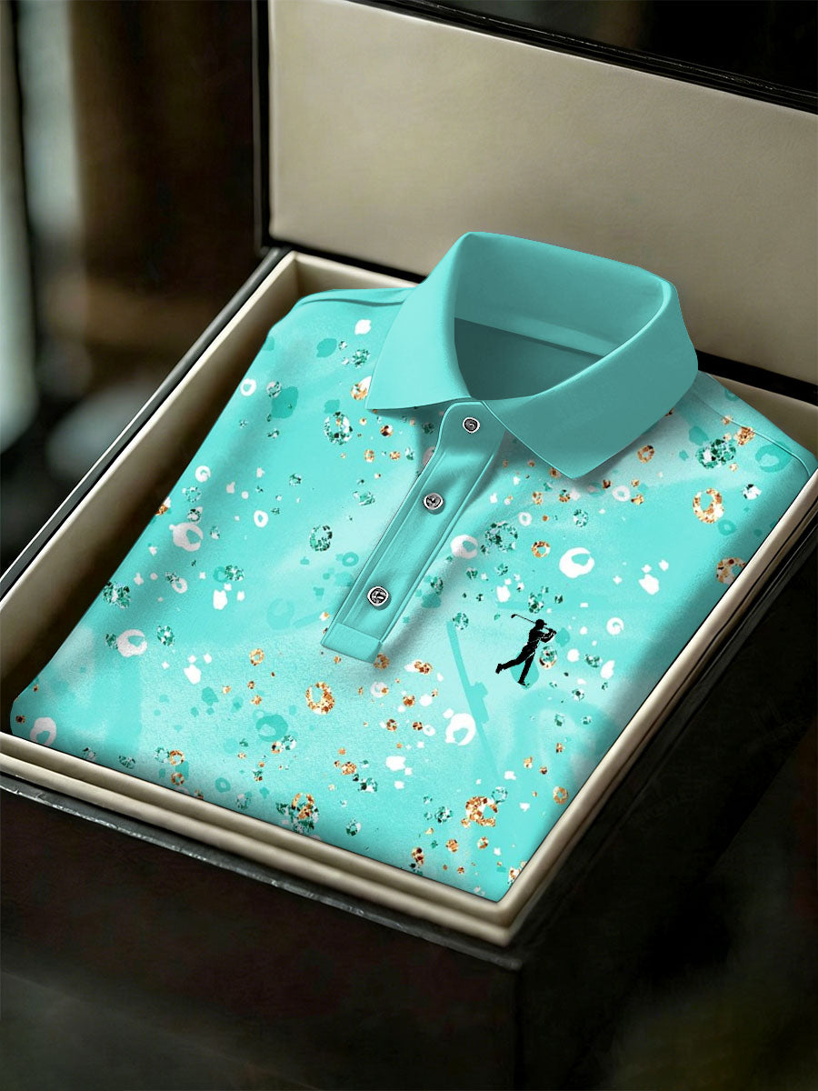 Men's Vintage Business Style Printed Casual Polo Shirt