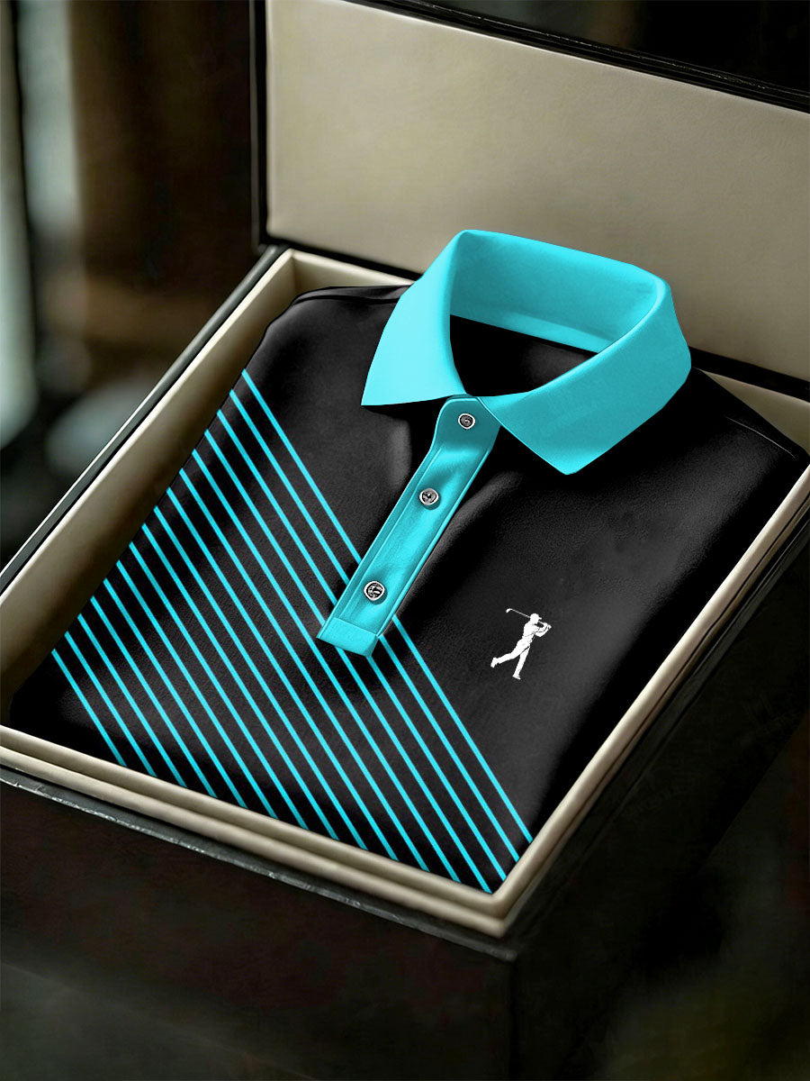 Men's Vintage Business Style Printed Casual Polo Shirt